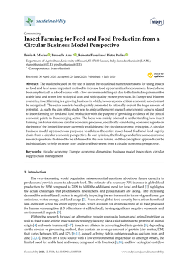 Insect Farming for Feed and Food Production from a Circular Business Model Perspective