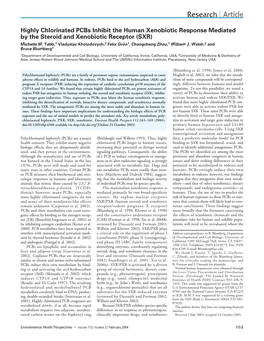 Highly Chlorinated Pcbs Inhibit the Human Xenobiotic Response Mediated by the Steroid and Xenobiotic Receptor (SXR) Michelle M