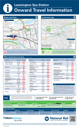 Leamington Spa Station I Onward Travel Information Buses and Taxis Local Area Map