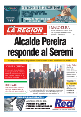 Alcalde Pereira Responde Al Seremi