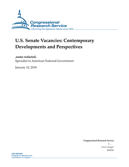 US Senate Vacancies