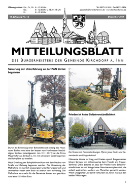 Mitteilungsblatt D E S B Ürgermeisters D E R G E M E I N D E K I R C H D O R F A