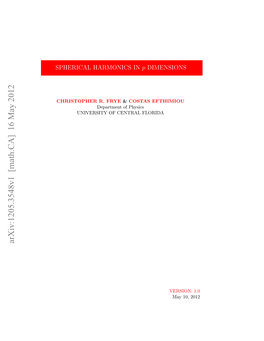 Arxiv:1205.3548V1 [Math.CA] 16 May 2012