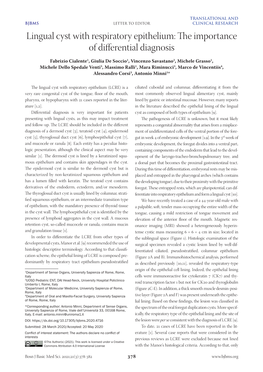 Lingual Cyst with Respiratory Epithelium: the Importance of Differential Diagnosis