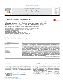 TFOS DEWS II Clinical Trial Design Report