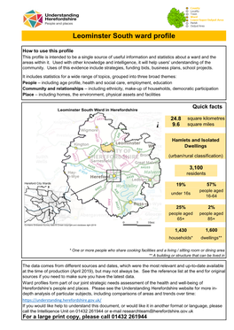 Leominster South Ward Profile