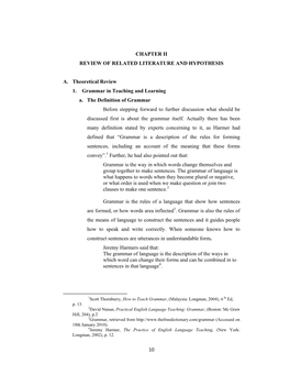 Chapter Ii Review of Related Literature and Hypothesis