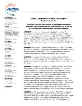 Alameda CTC Commission Resolution