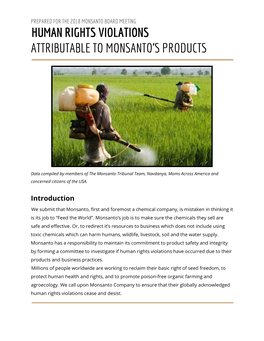 Human Rights Violations Attributable to Monsanto's Products