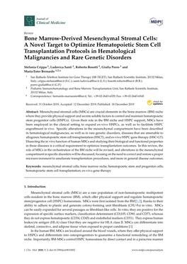 Bone Marrow-Derived Mesenchymal Stromal Cells