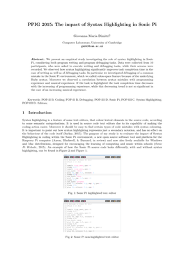 PPIG 2015: the Impact of Syntax Highlighting in Sonic Pi