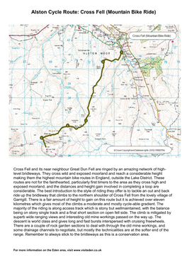 Alston Cycle Route: Cross Fell (Mountain Bike Ride)