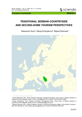 Traditional Serbian Countryside and Second-Home Tourism Perspectives