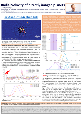 Radial Velocity of Directly Imaged Planets Jean-Baptiste Ruffio, OSIRIS: Quinn M