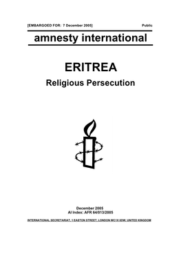 ERITREA Religious Persecution