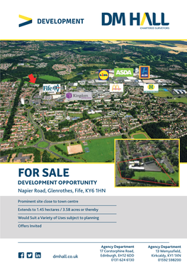 FOR SALE DEVELOPMENT OPPORTUNITY Napier Road, Glenrothes, Fife, KY6 1HN