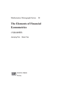 The Elements of Financial Econometrics