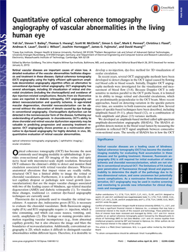 Quantitative Optical Coherence Tomography Angiography of Vascular Abnormalities in the Living Human