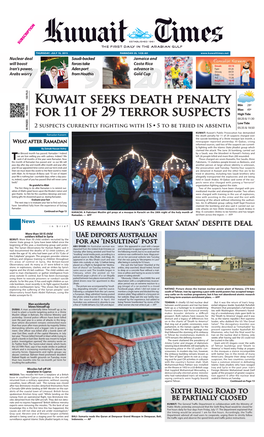 Kuwait Seeks Death Penalty for 11 of 29 Terror Suspects