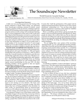 Soundscape Newsletter 9