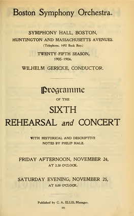 REHEARSAL and CONCERT