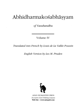 Abhidharmakosabhasyam, Volume IV