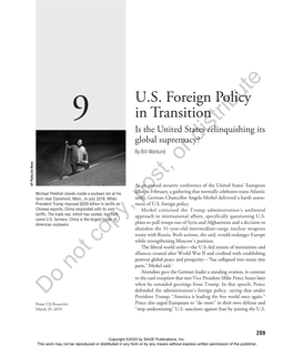 9 U.S. Foreign Policy in Transition