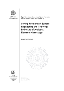 Solving Problems in Surface Engineering and Tribology by Means of Analytical Electron Microscopy