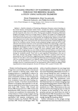 Foraging Strategy of Wandering Albatrosses Through the Breeding Season: a Study Using Satellite Telemetry