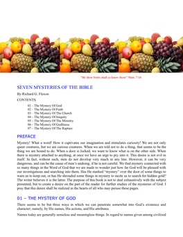 SEVEN MYSTERIES of the BIBLE by Richard G