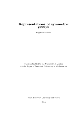 Representations of Symmetric Groups