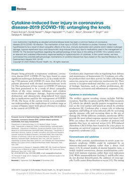 Cytokine-Induced Liver Injury in Coronavirus