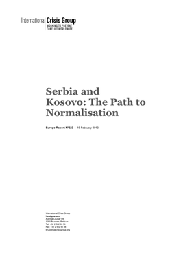 Serbia and Kosovo: the Path to Normalisation