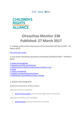 Oireachtas Monitor 238 Published