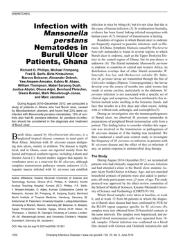 Infection with Mansonella Perstans Nematodes in Buruli Ulcer Patients