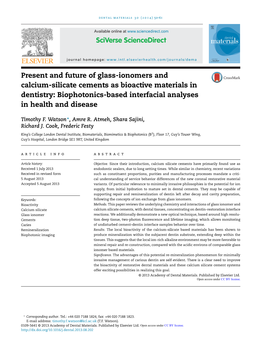 Present and Future of Glass-Ionomers and Calcium-Silicate Cements As