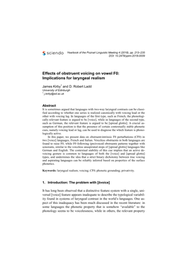 Effects of Obstruent Voicing on Vowel F0: Implications for Laryngeal Realism