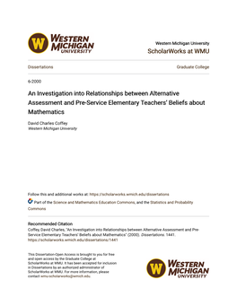 An Investigation Into Relationships Between Alternative Assessment and Pre-Service Elementary Teachers’ Beliefs About Mathematics