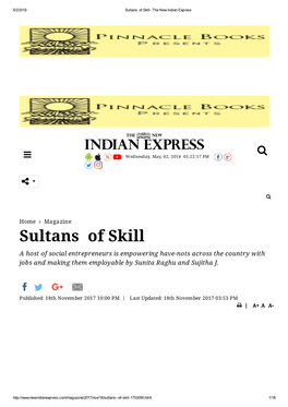 Sultans of Skill- the New Indian Express