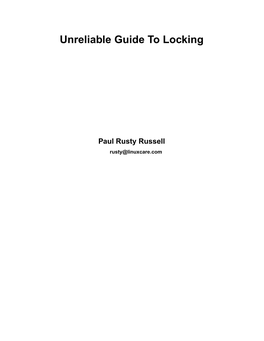 Unreliable Guide to Locking