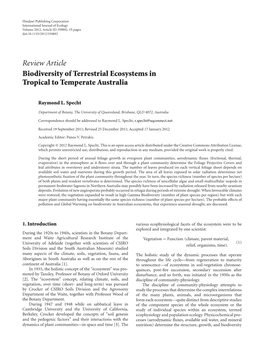 Biodiversity of Terrestrial Ecosystems in Tropical to Temperate Australia