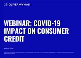 Webinar: Covid-19 Impact on Consumer Credit