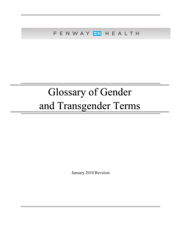 Glossary of Gender and Transgender Terms