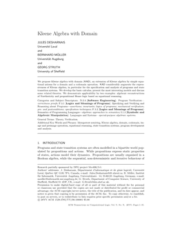 Kleene Algebra with Domain