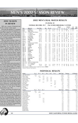 Men's 2002 Season Review