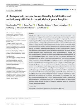 A Phylogenomic Perspective on Diversity, Hybridization and Evolutionary Affinities in the Stickleback Genus Pungitius