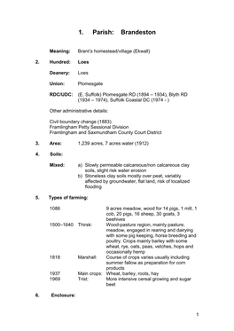 1. Parish: Brandeston
