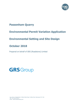 Passenham Quarry Environmental Permit Variation Application
