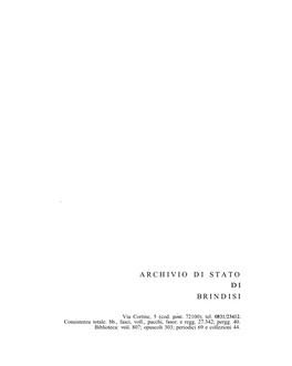 Archivio Di Stato Di Brindisi
