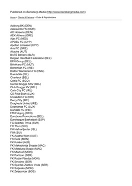 Clubs & Rightsholders That Have Used Our Services So Far